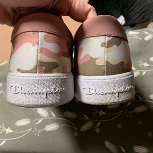 Like New Champion Women's Camouflage Slip-On Sneakers - Pink and Tan